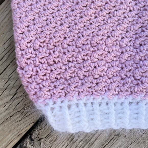 Gorgeous Handmade Girl's Pink And White Pullover Sweater Size 4-5 T - Picture 6 of 8